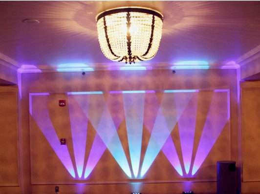 Decorative Wall Art Uplights to add to your DJ package.